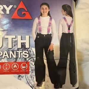 NWT Gerry Black Snow Pants with Purple & Pink Ombré Suspenders size small